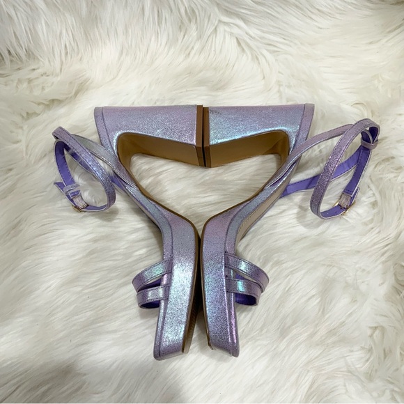 BP. Reynna Platform Heel Sandal In Purple Metallic - Picture 5 of 7